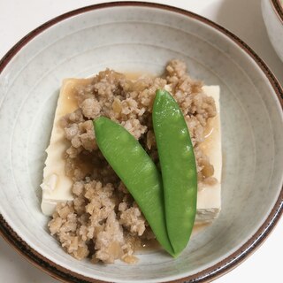 豆腐の甘辛そぼろがけ